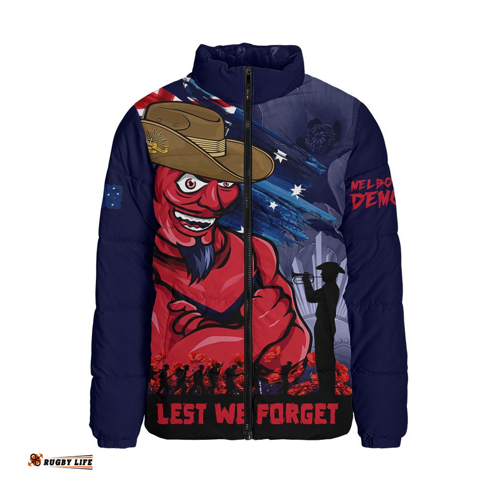 Melbourne Padded Jacket ANZAC Inspired Football Fan Memorial Design