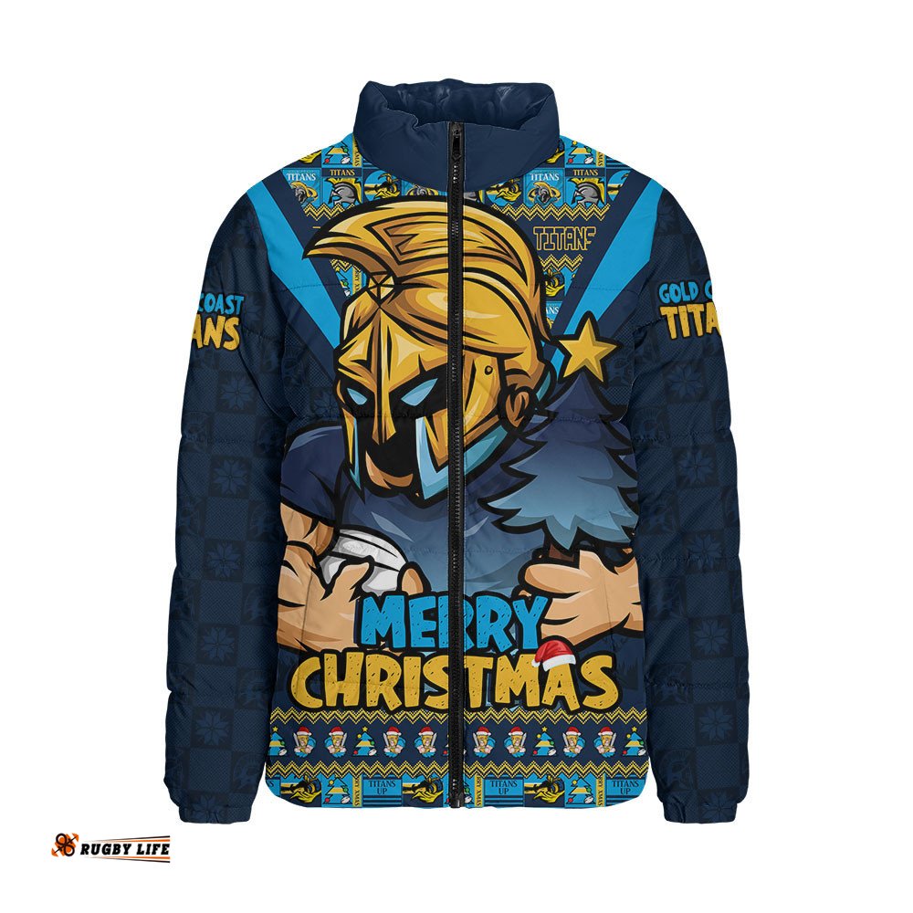 Gold Coast Titans Padded Jacket Merry Christmas Festive Spirit Edition