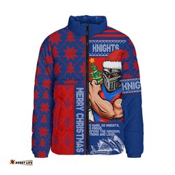 Newcastle Knights Padded Jacket Christmas Magic Knit Style Winter Glow