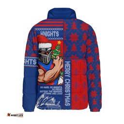 Newcastle Knights Padded Jacket Christmas Magic Knit Style Winter Glow