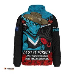 Port Adelaide Padded Jacket ANZAC Day Not For Victory For Remembrance
