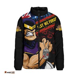 Melbourne Storm Padded Jacket Anzac Remembrance Of The Fallen