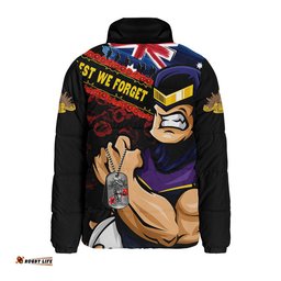 Melbourne Storm Padded Jacket Anzac Remembrance Of The Fallen