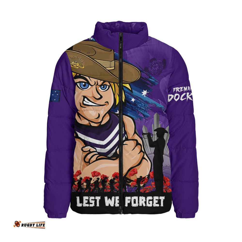 Fremantle Padded Jacket ANZAC Inspired Football Fan Memorial Design