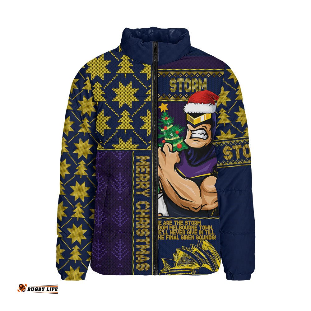 Melbourne Storm Padded Jacket Christmas Magic Knit Style Winter Glow