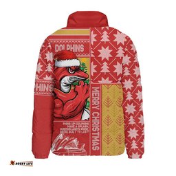 Redcliffe Dolphins Padded Jacket Christmas Magic Knit Style Winter Glow