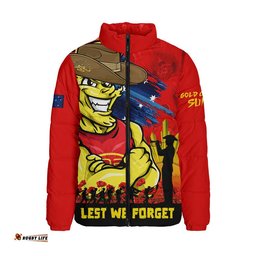 Gold Coast SUNS Padded Jacket ANZAC Inspired Football Fan Memorial Design