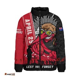 Essendon Padded Jacket Anzac Day Lest We Forget Memorial