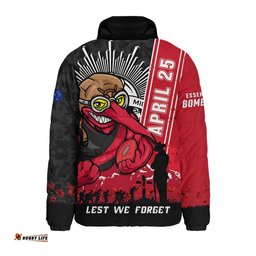 Essendon Padded Jacket Anzac Day Lest We Forget Memorial