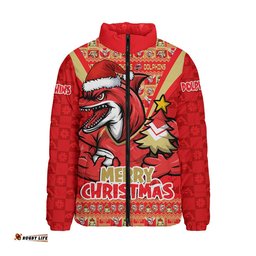 Redcliffe Dolphins Padded Jacket Merry Christmas Festive Spirit Edition