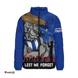 North Melbourne Padded Jacket ANZAC Inspired Football Fan Memorial Design