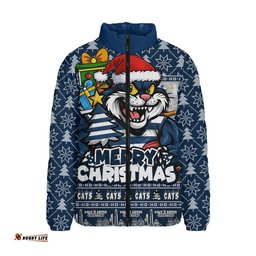 Geelong Cats Padded Jacket Festive Holiday Merry Christmas Vibe