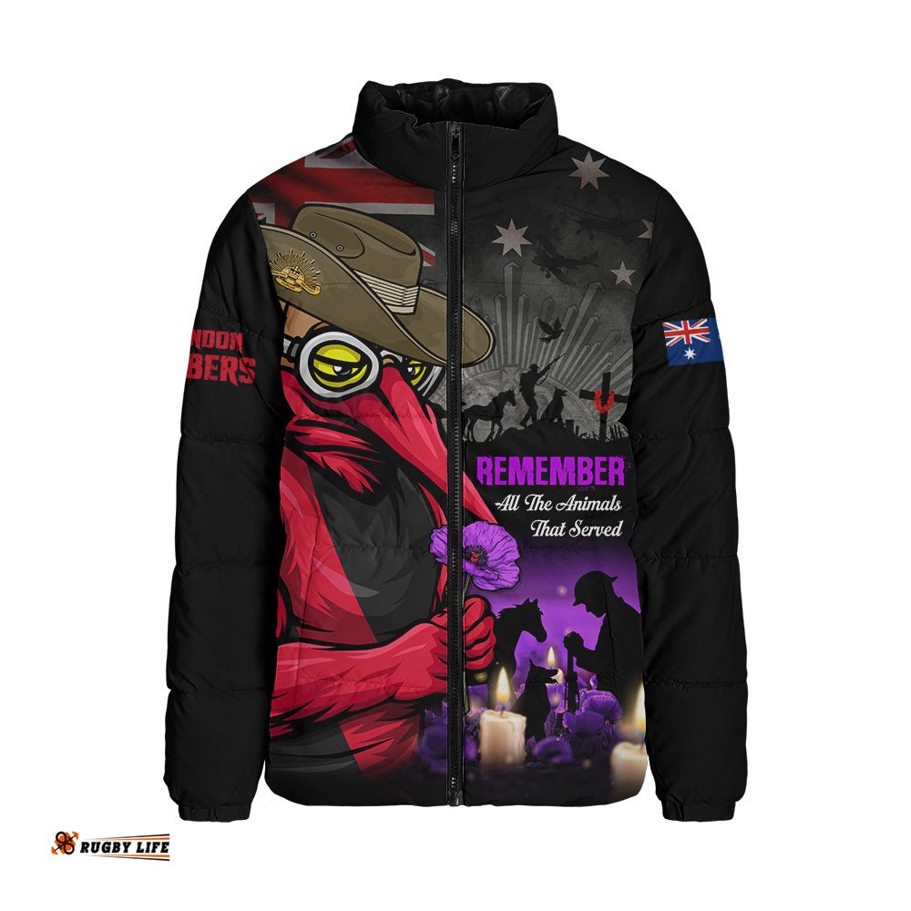 Essendon Padded Jacket Anzac Day In Memory Of Animals That Served