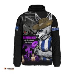 North Melbourne Padded Jacket Anzac Day In Memory Of Animals That Served