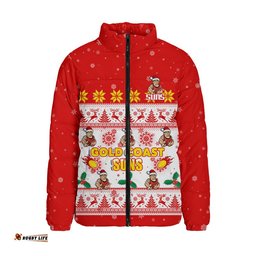Gold Coast SUNS Padded Jacket Special Ugly Christmas Holiday Footy Fans