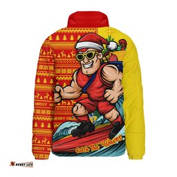 Gold Coast SUNS Padded Jacket Christmas Holiday Santa Rides The Waves