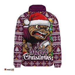 Queensland Maroons Padded Jacket Merry Christmas Game Day Knit Style Team Edition