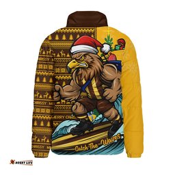 Hawthorn Padded Jacket Christmas Holiday Santa Rides The Waves