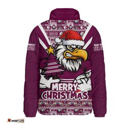 Manly Warringah Sea Eagles Padded Jacket Merry Christmas Festive Spirit Edition