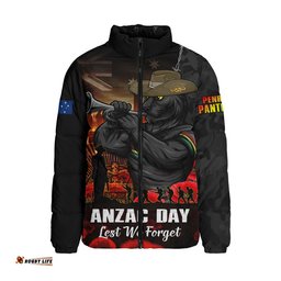 Penrith Panthers Padded Jacket Anzac Day Rising Dawn Ceremony Lest We Forget Courage