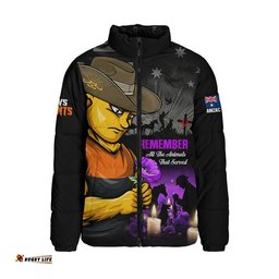 GWS GIANTS Padded Jacket Anzac Day In Memory Of Animals That Served