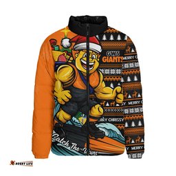 GWS GIANTS Padded Jacket Christmas Holiday Santa Rides The Waves