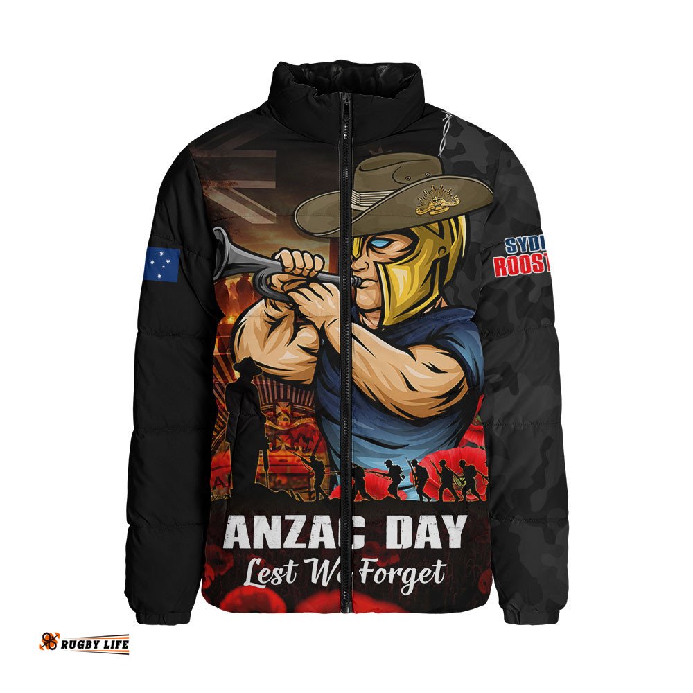Gold Coast Titans Padded Jacket Anzac Day Rising Dawn Ceremony Lest We Forget Courage