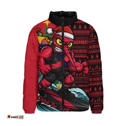 Essendon Padded Jacket Christmas Holiday Santa Rides The Waves