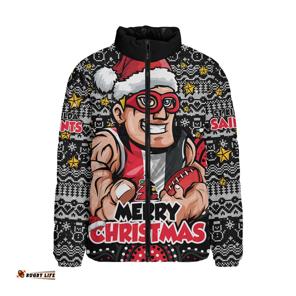 St Kilda Padded Jacket Ugly Christmas Knit Patterns Vintage Jersey