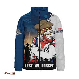 Sydney Roosters Padded Jacket Anzac Day Lest We Forget Silent Dawn