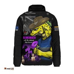 Parramatta Eels Padded Jacket Anzac Day Purple Poppy And Animals That Served