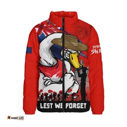 Sydney Swans Padded Jacket ANZAC Inspired Football Fan Memorial Design