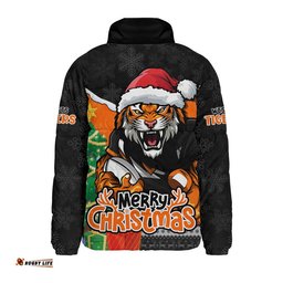 Wests Tigers Padded Jacket Santa Scoring Touchdown On Christmas Game Day