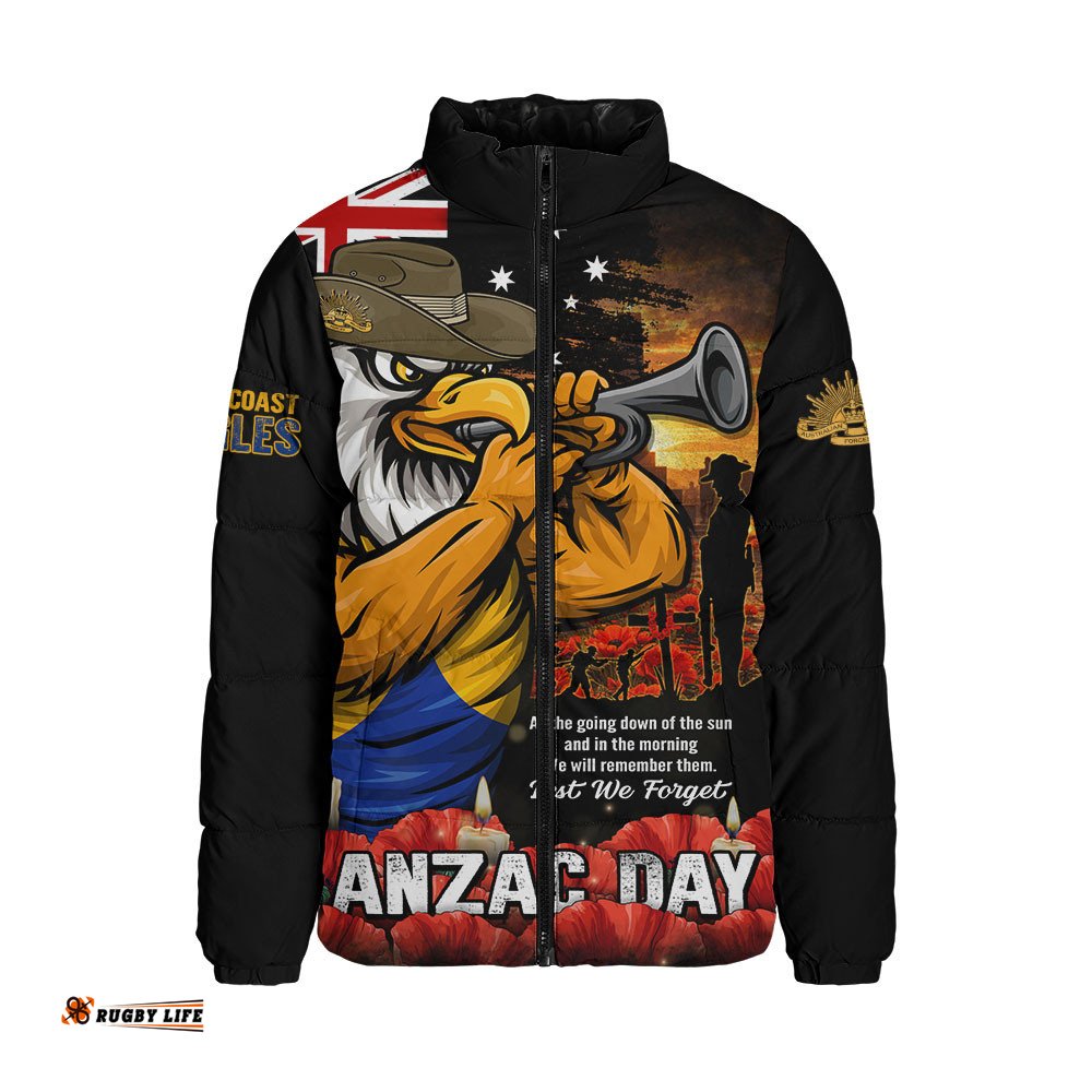 West Coast Eagles Padded Jacket Anzac Day Dawn Of Courage Eternal Tribute