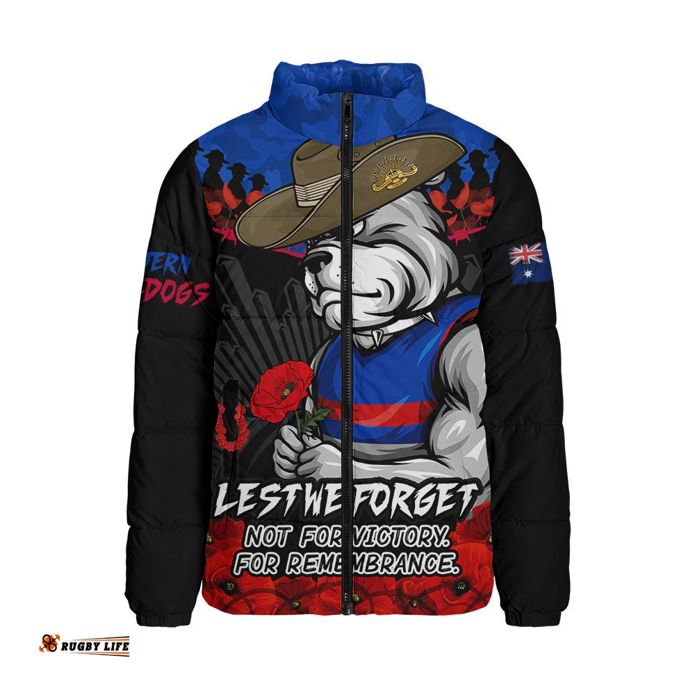 Western Bulldogs Padded Jacket ANZAC Day Not For Victory For Remembrance