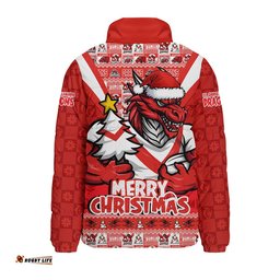 St. George Illawarra Dragons Padded Jacket Merry Christmas Festive Spirit Edition