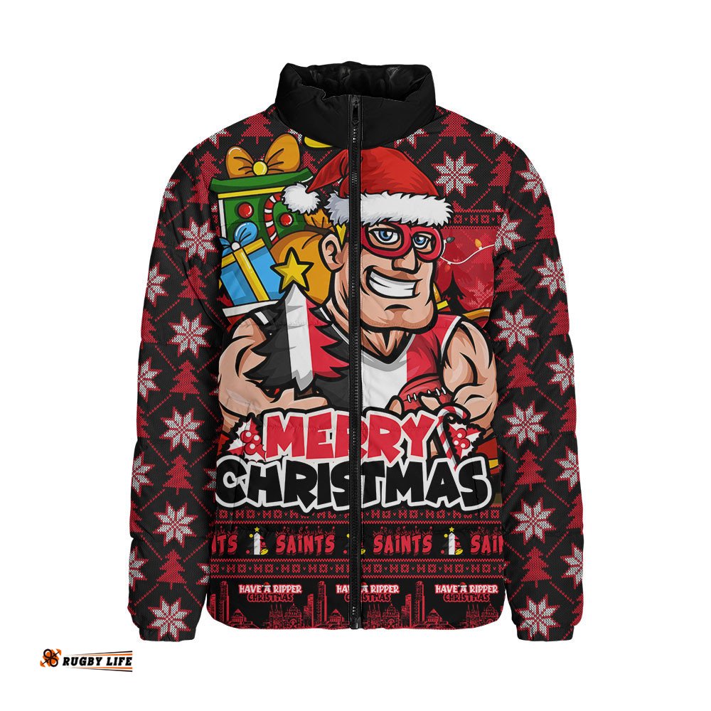 St Kilda Padded Jacket Festive Holiday Merry Christmas Vibe