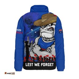 Western Bulldogs Padded Jacket ANZAC Inspired Football Fan Memorial Design