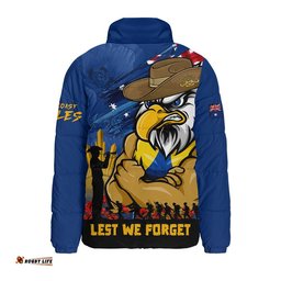 West Coast Eagles Padded Jacket ANZAC Inspired Football Fan Memorial Design