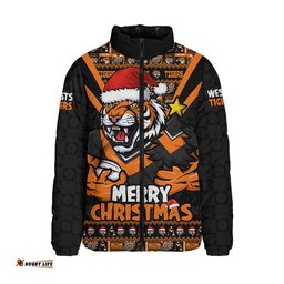 Wests Tigers Padded Jacket Merry Christmas Festive Spirit Edition