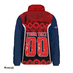Sydney Roosters Padded Jacket Lest We Forget In Honor And Remembrance