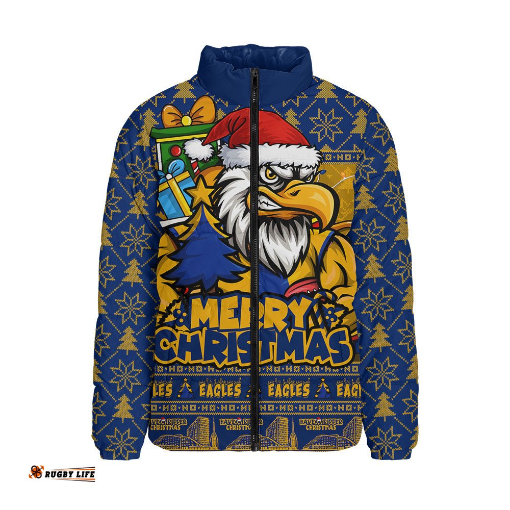 West Coast Eagles Padded Jacket Festive Holiday Merry Christmas Vibe