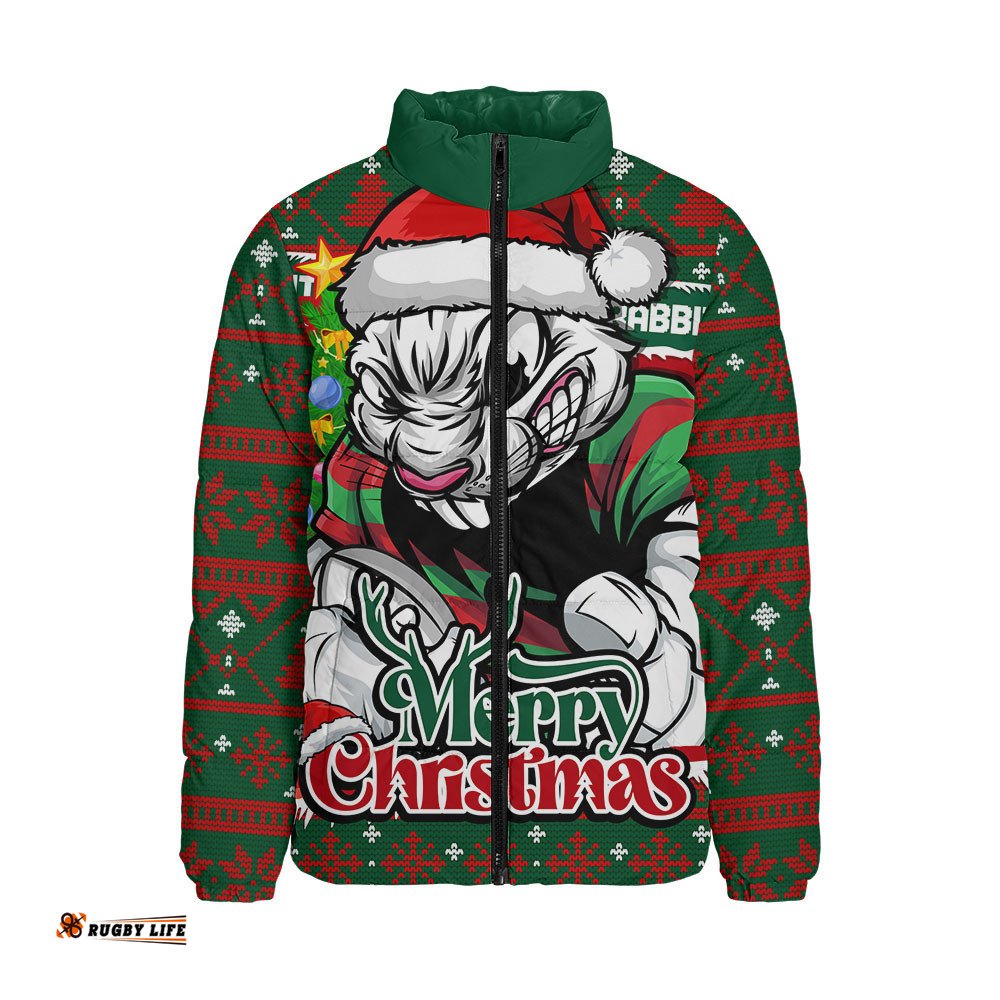 South Sydney Rabbitohs Padded Jacket Merry Christmas Game Day Knit Style Team Edition