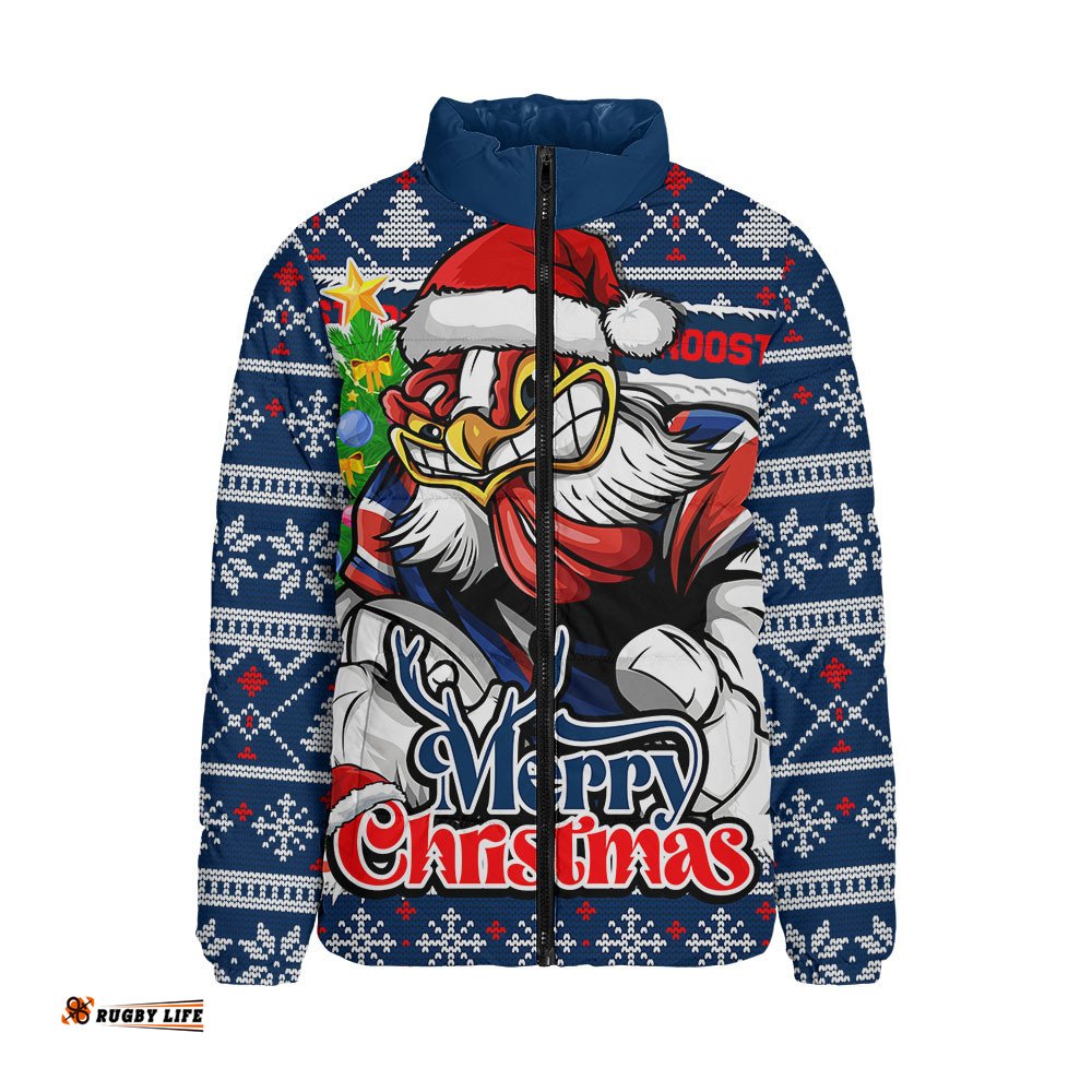 Sydney Roosters Padded Jacket Merry Christmas Game Day Knit Style Team Edition