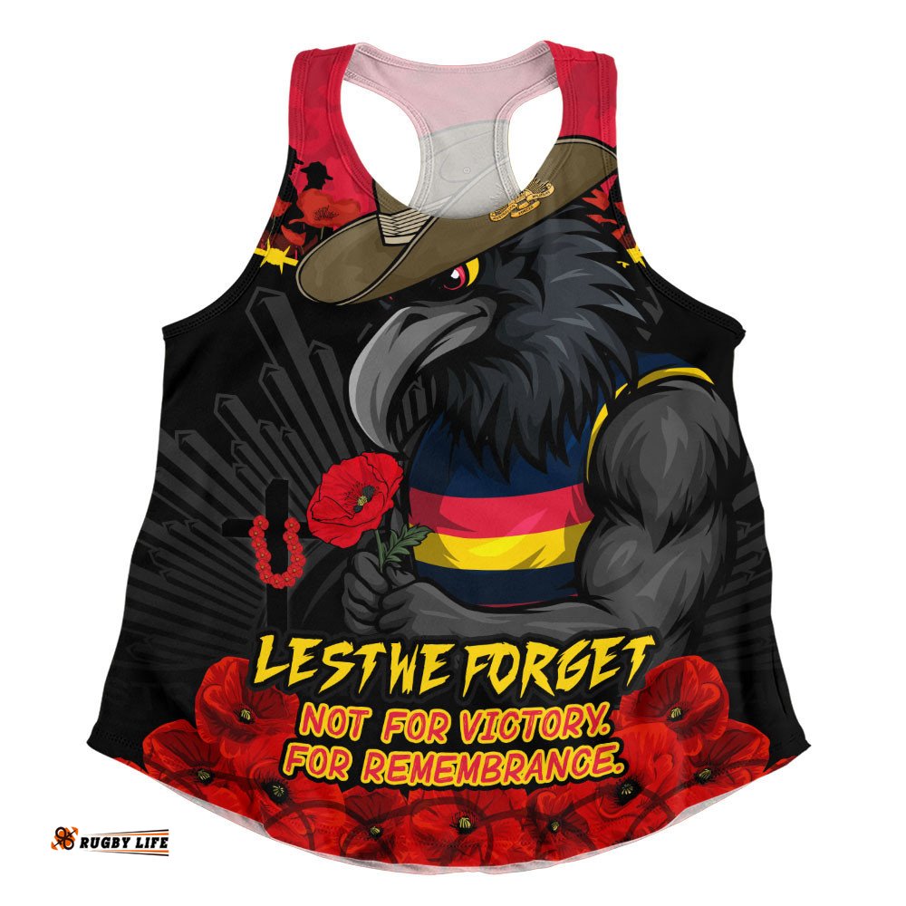 Adelaide Crows Women Racerback Singlet ANZAC Day Not For Victory For Remembrance