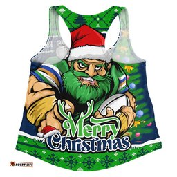 Canberra Raiders Women Racerback Singlet Merry Christmas Game Day Knit Style Team Edition