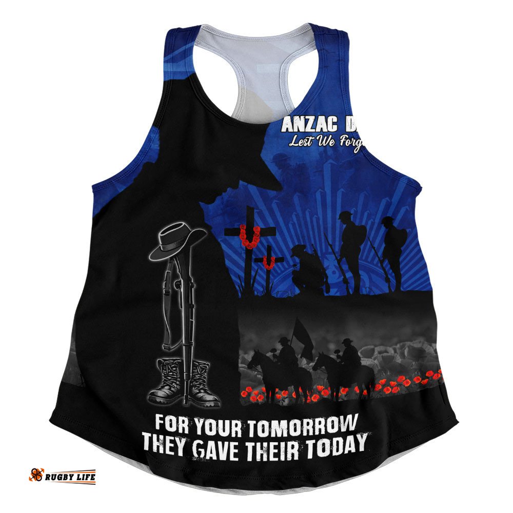Australia Women Racerback Singlet Anzac Day United In Spirit For Those Served All Remember