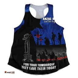 Australia Women Racerback Singlet Anzac Day United In Spirit For Those Served All Remember