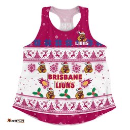 Brisbane Lions Women Racerback Singlet Special Ugly Christmas Holiday Footy Fans
