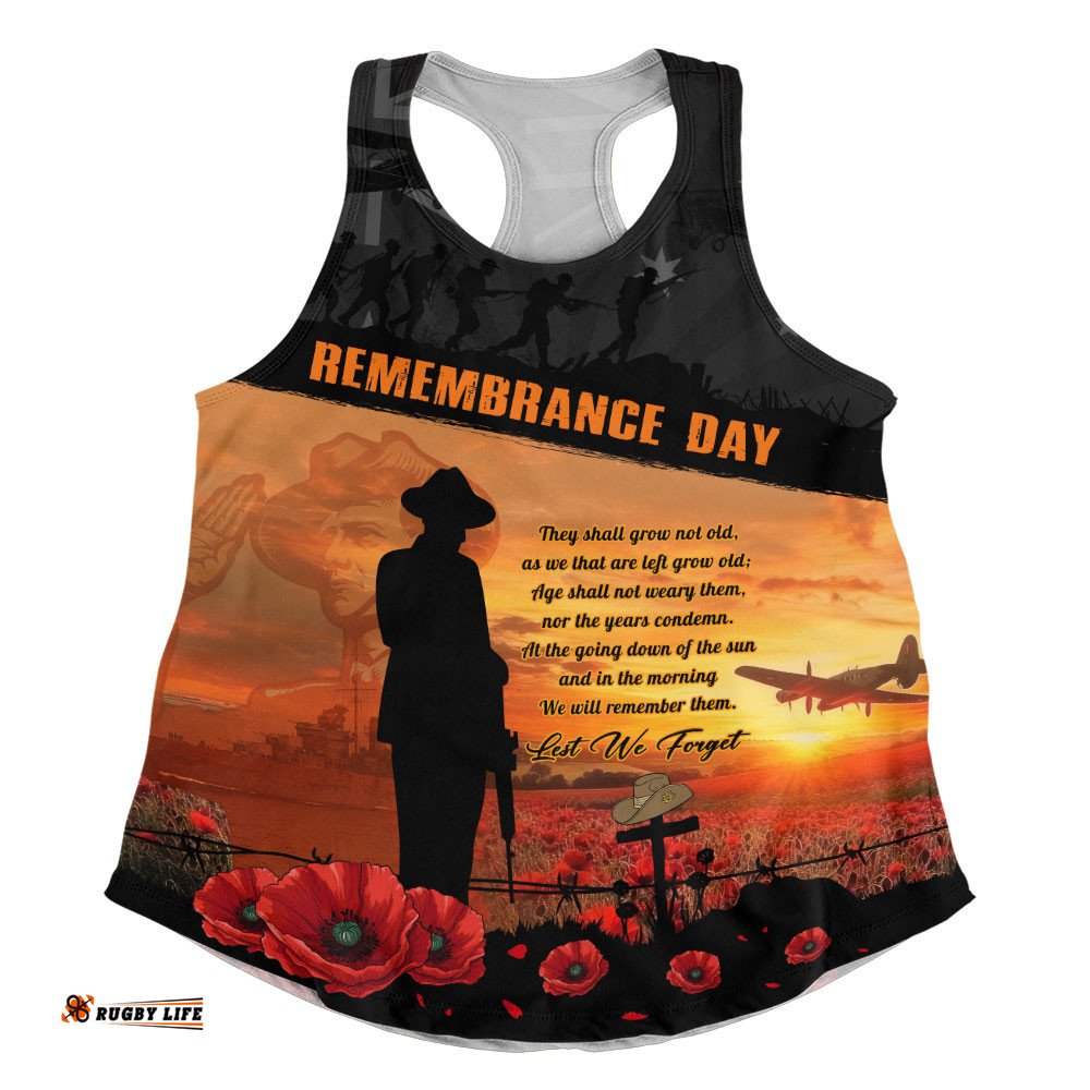 Australia Women Racerback Singlet Remembrance Day Australia Honour The Fallen